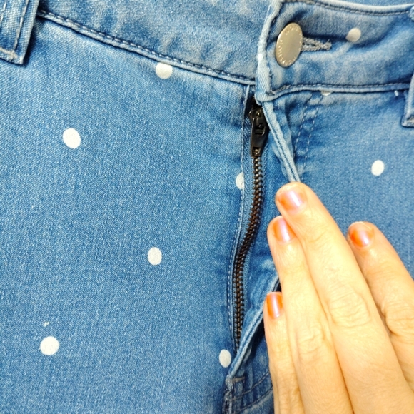 Vintage Jeans Workshop Republic Polkadot Ankle Length 5 Pocket Medium Wash Denim - Picture 4 of 14